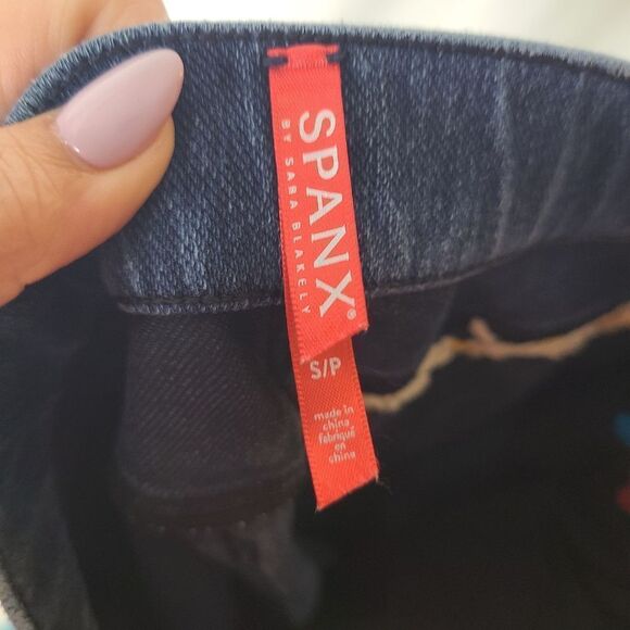 SPANX Jean-ish Ankle Legging‎ DIY Embroidered sz Small - Picture 4 of 8